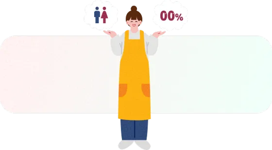 データを紹介するスタッフのイラスト
